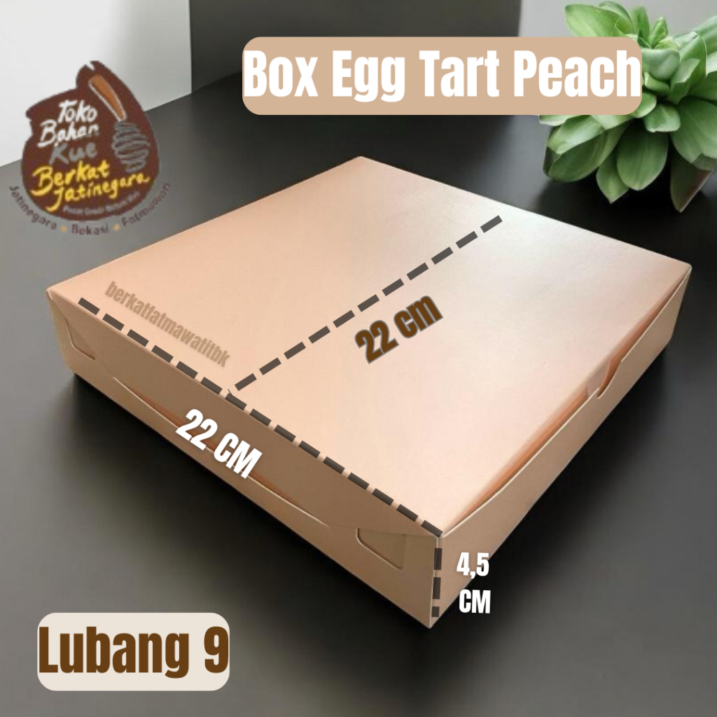 

EGG TART BOX UKURAN 22X22X4,5 CM / DUS PIE LUBANG 9 / BOX DESSERT 1 PCS