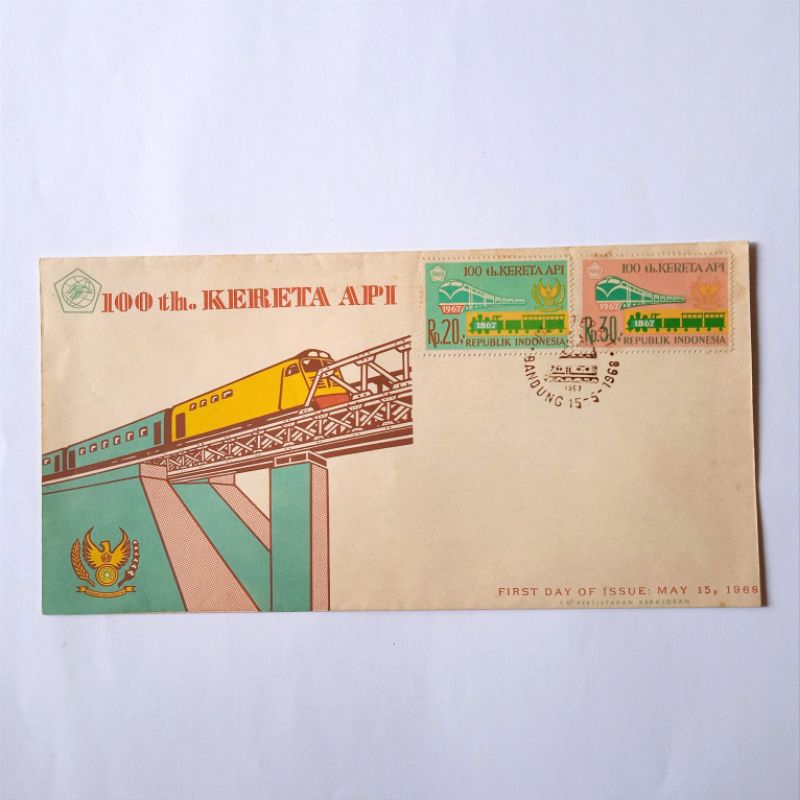 

Antik Sampul Hari Pertama 100th Kereta Api Mei 1968 Langka