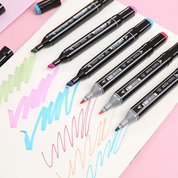 

Spidol dual side isi 24 pcs warna warni Free bag ujung tip ada yang halus dan tebal sesuai gambar 1.0 and 6.0mm Dual Side 3D Pen Art Maker