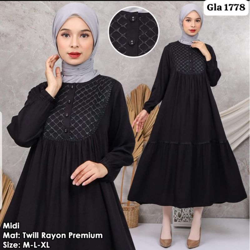 MIDI DRESS RAYON TWIL AGAPE88