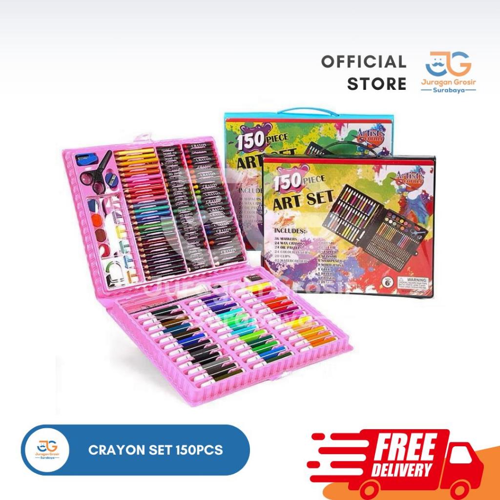 

(JGS) Crayon 150 Set Pensil Warna dan Crayon Set Anak / Crayon Set 150 Pcs / Pensil Warna Anak