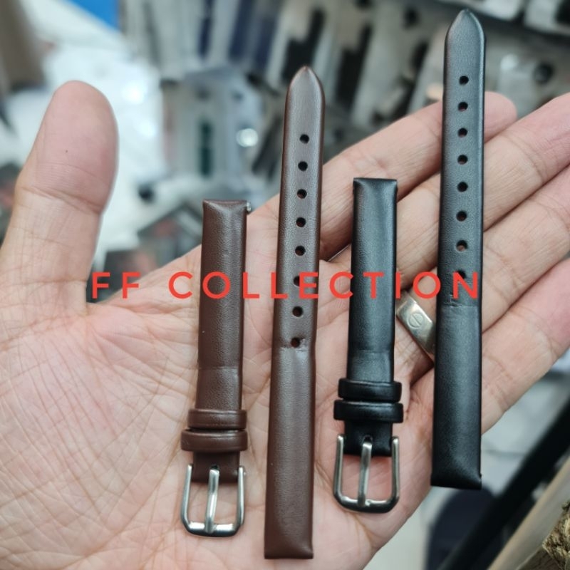 FF COLLECTION 10MM 10 MM STRAP TALI JAM TANGAN KULIT ASLI HANDMADE COKLAT POLOS HITAM POLOS