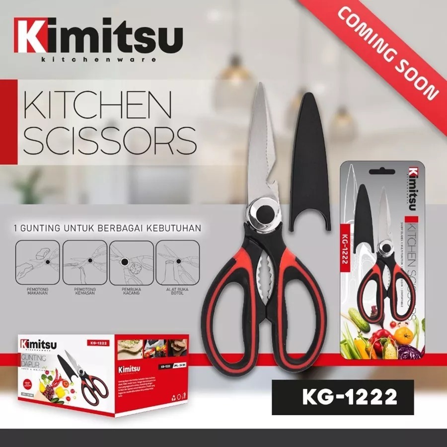 

Kimitsu Gunting Stainless KG128 Red-Grey/ KG12222 Black-Red
