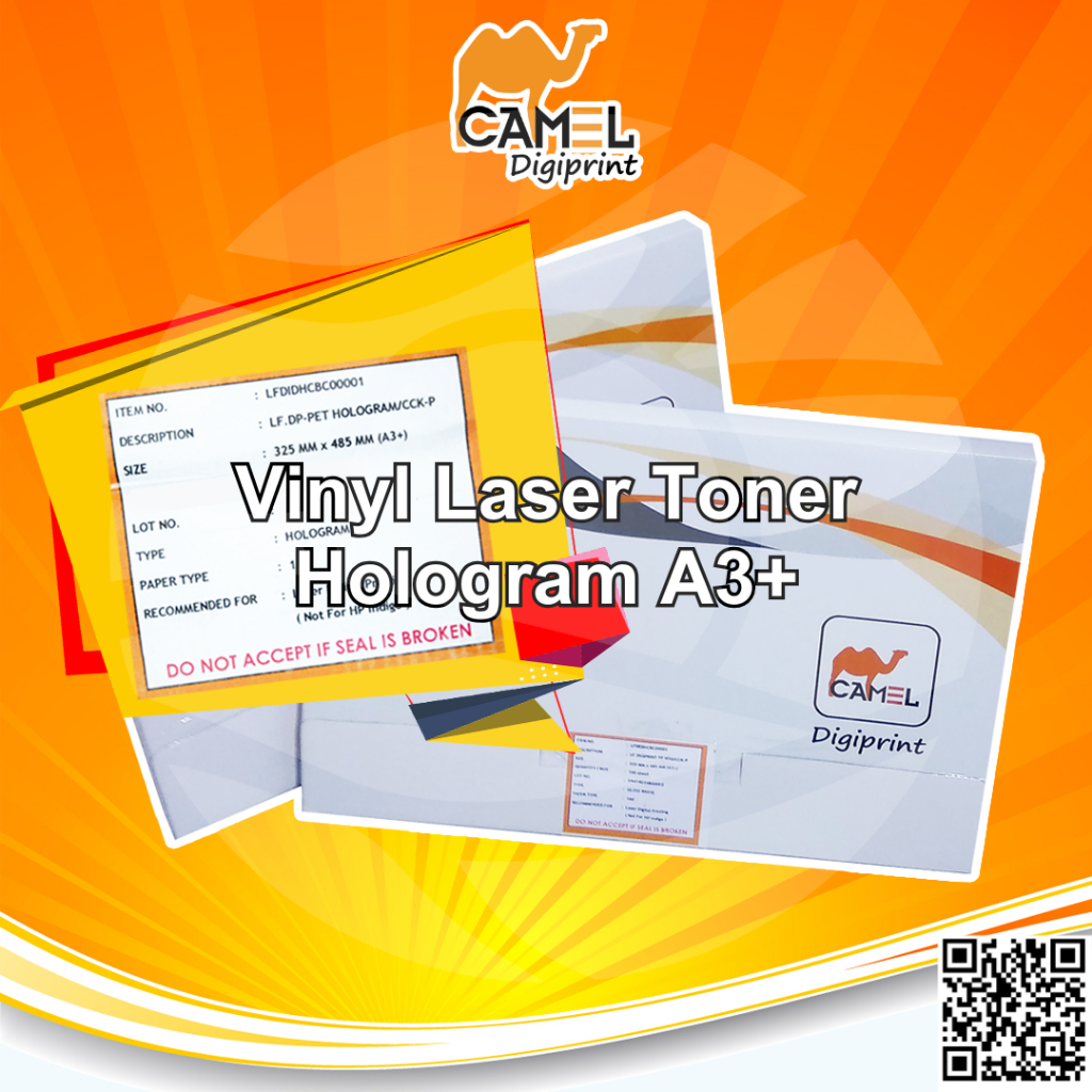 

Camel Sticker Vinyl Hologram Pelangi Rainbow Lazer Holographic A3+ Stiker Digiprint Laser Toner Label Kemasan Anti Air Tidak mudah Sobek Pack