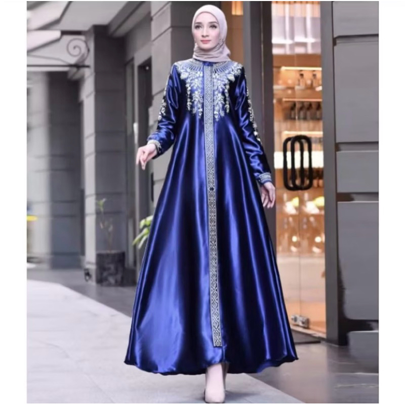 Gamis silk Premium|Gamis Silk Motif|Gamis Kondangan|Gamis Mewah|Ready Jumbo