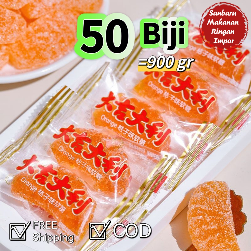 

【DA JI DA LI】【HALAL】 【Grosir】Permen Pernikahan, Permen Liburan Massal Permen Jeli Jeruk Kembang gula impor Permen yang Menyenangkan Makanan Ringan Masa Kecil