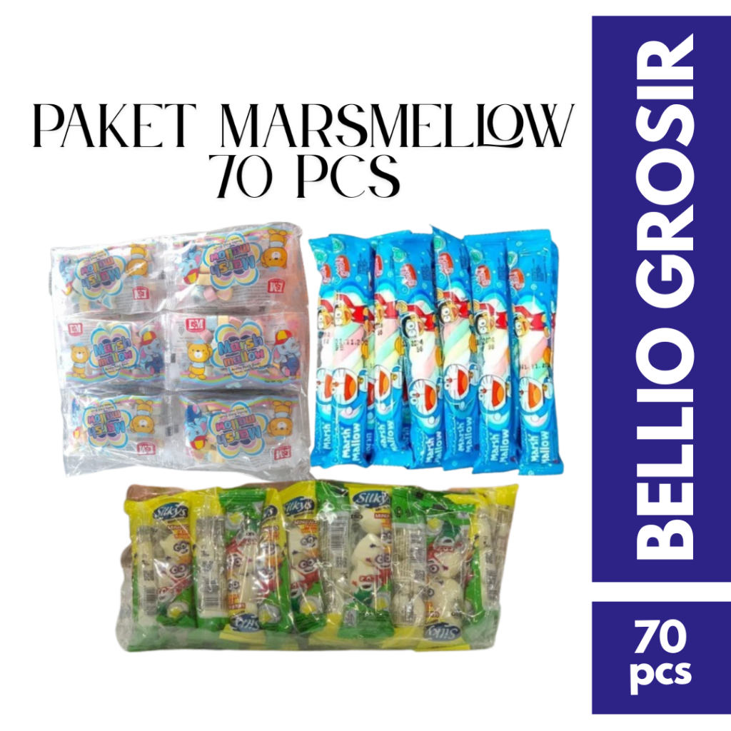 

Paket Murah Marsmello 70pcs DSM/ Silky / Kepang Doraemon