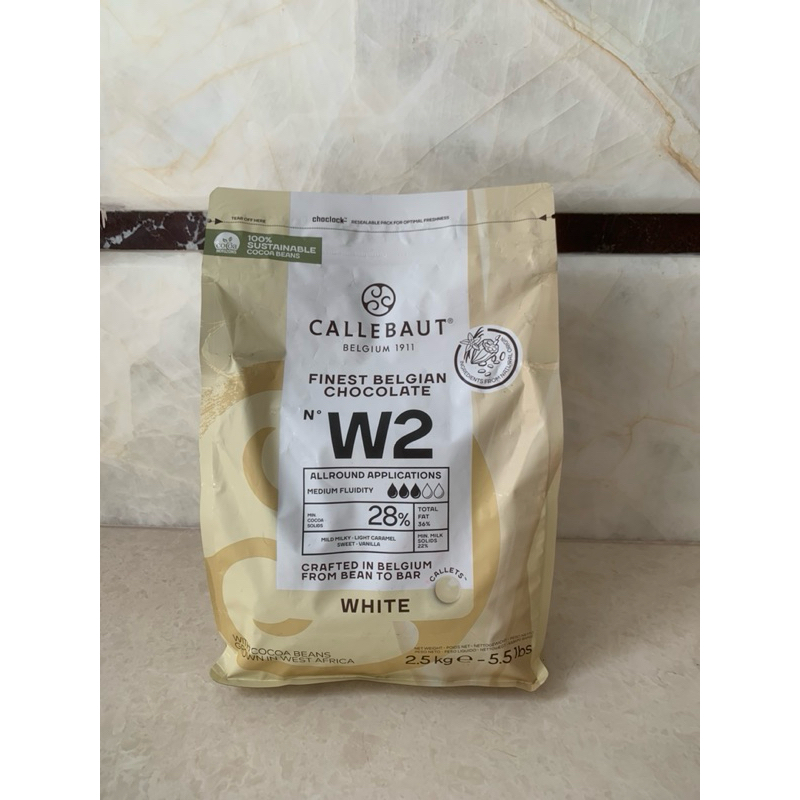 

Callebaut White Chocolate Callets W2 - 2.5kg