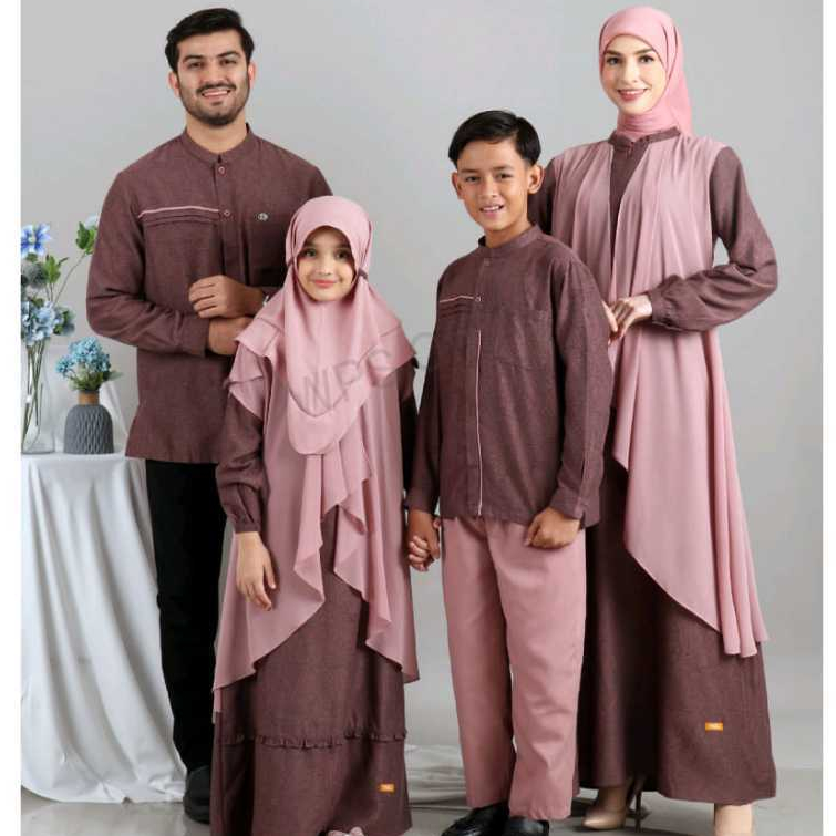 BAJU SARIMBIT NIBRAS RAYYA SERIES ALINE BROWN ROSE / SARIMBIT KELUARGA RAYYA SERIES ALINE BROWN ROSE