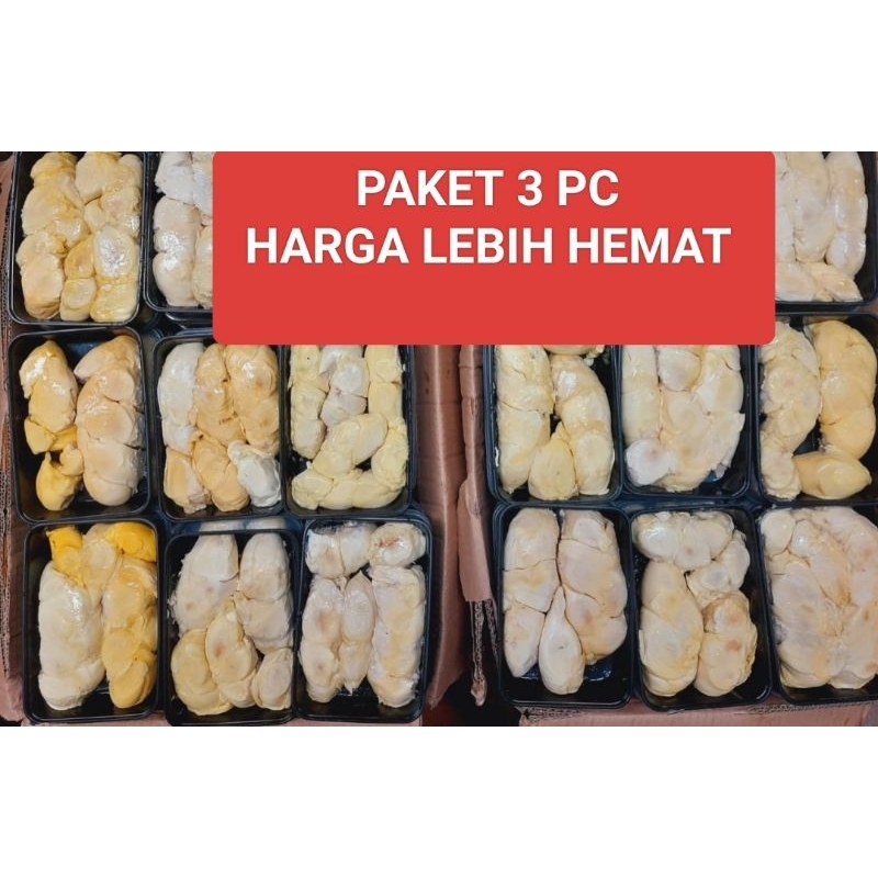 

PAKET 3 BOX Durpas/ Durian kupas Medan 500 gram