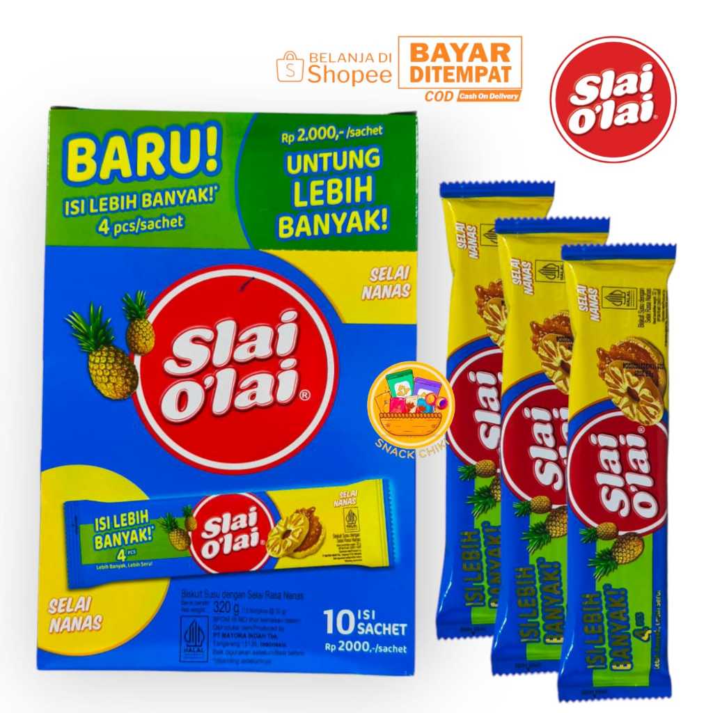 

SLAI O"LAAI BISKUIT SUSU DENGAN SELAI RASA NANAS 1 BOX 10 BUNGKUS
