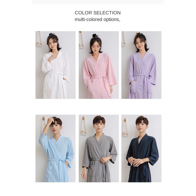 D3W HANDUK KIMONO DEWASA BATHROBE MODEL KIMONO HANDUK WANITA & PRIA BAHAN TEBAL SOFT IMPORT