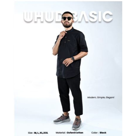UHUD Kemko Asas Snap Kemeja koko Pria