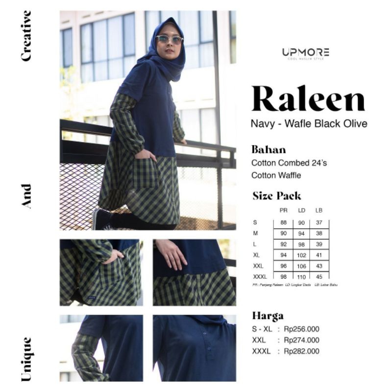 Atasan Tunik Wanita Perempuan Remaja Dewasa Mutif Rallen Navy