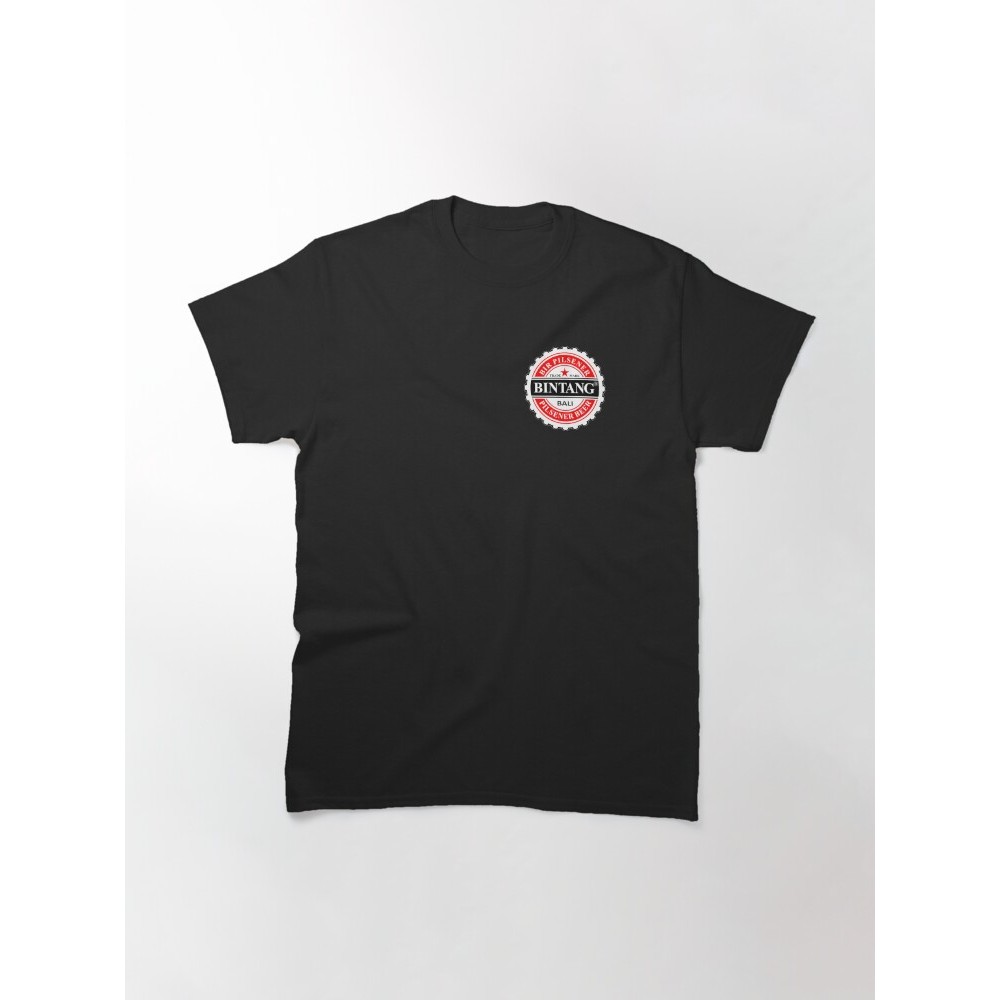Kaos T Klasik dengan Logo Bintang Bir Bali Indonesia