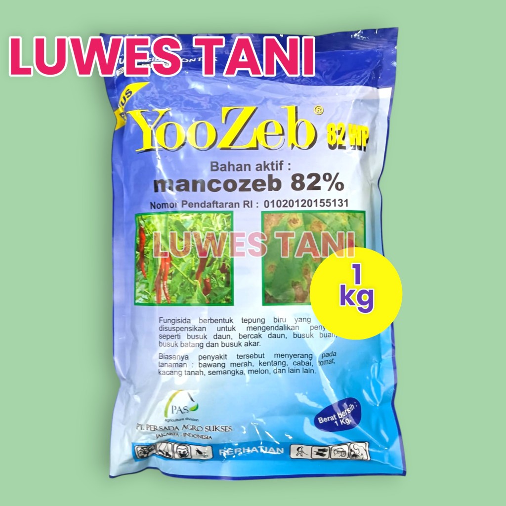 fungisida Yoozeb Biru 1kg berwarna biru Mankozeb sebesar 82%