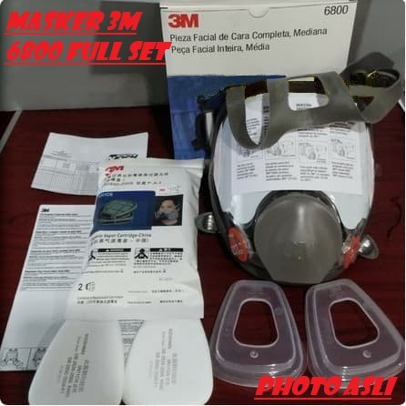 Masker 3M 6800 Full Set Face Mask Respirator Masker Full Face Reusable 3M 6800