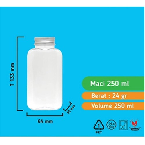 Botol MACI 250 ml Botol Jus Premium Alumunium keren unik Pcs