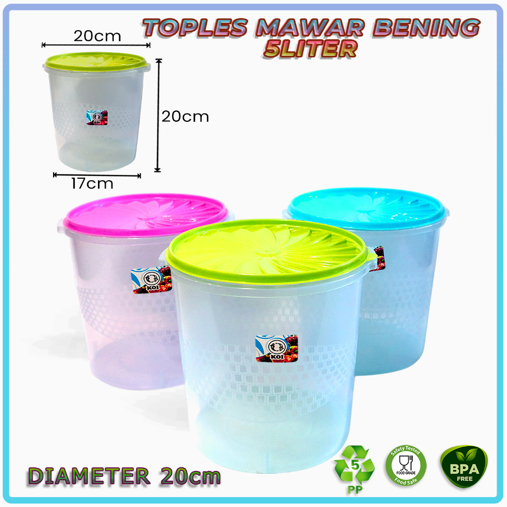 Toples Bening  Serba Guna | Toples Kue Kering Peyek 5 Liter
