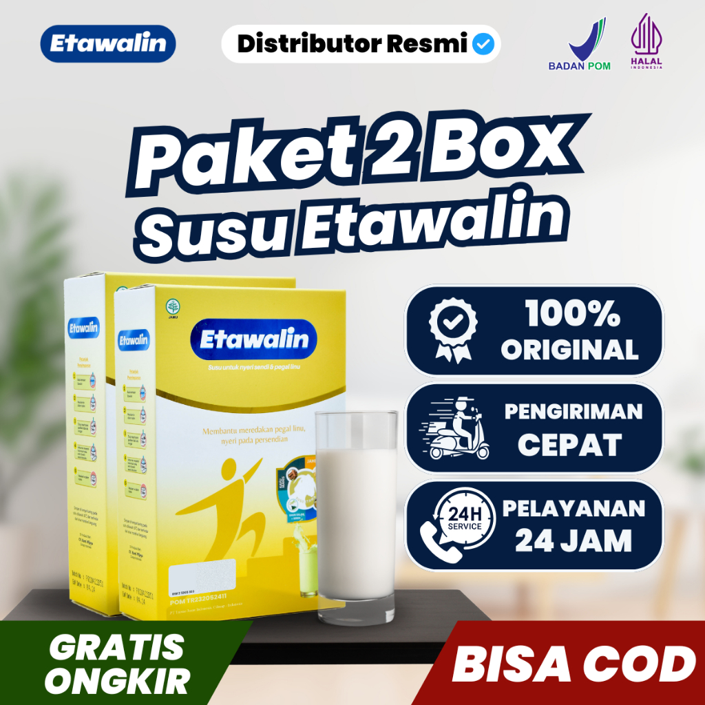 

Paket 2 Box Etawalin Original Ampuh Atasi Asam Urat Susu Kambing Etawa Bubuk dan Jahe BPOM Halal COD