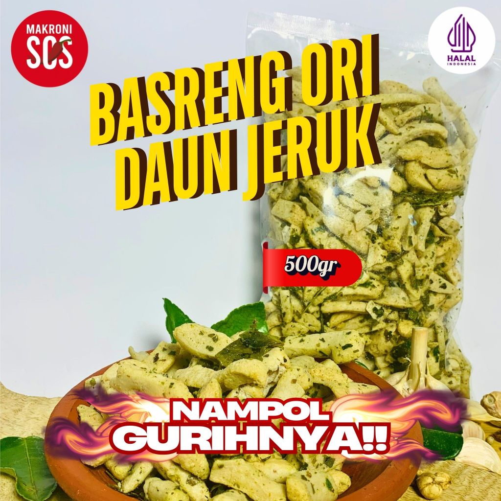 

500GR BASRENG IKAN ORIGINAL DAUN JERUK MAKARONI SOS GURIH NAMPOL