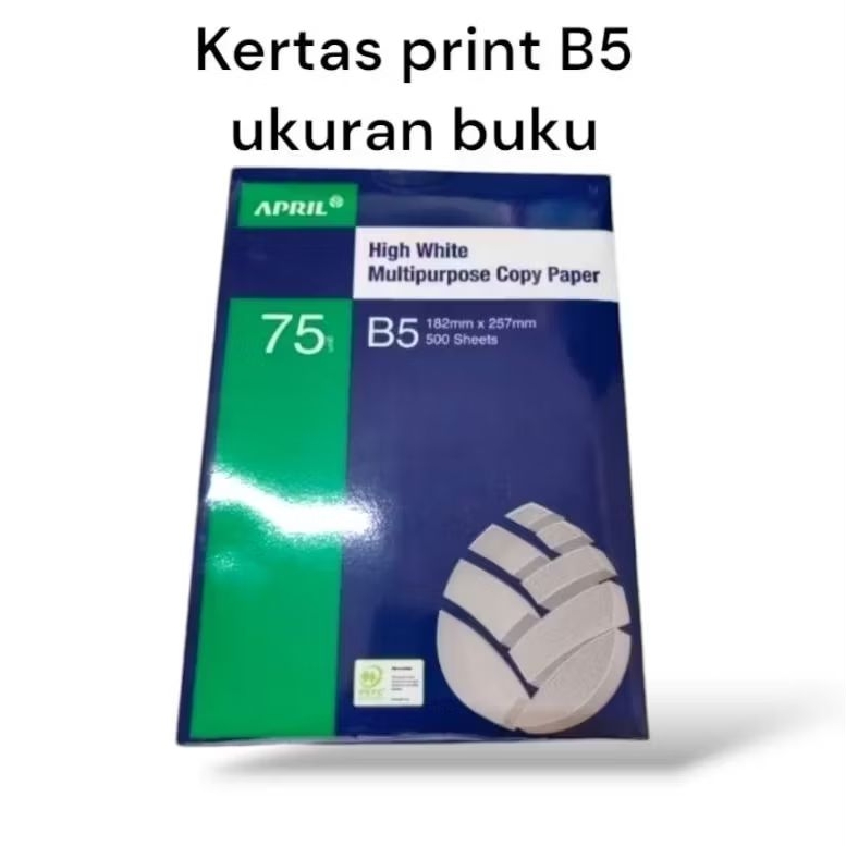 

kertas hvs kecil B5 75gr / ukuran buku (500 lembar)