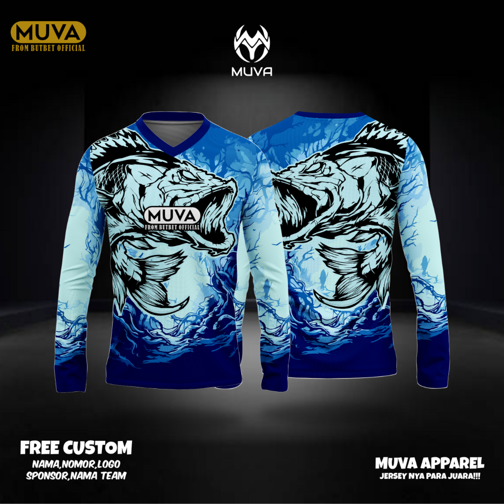 Jersey Mancing / JERSEY Mancing Custom / Baju Mancing Fullprint / Jersey Lengan Panjang Motif Ikan