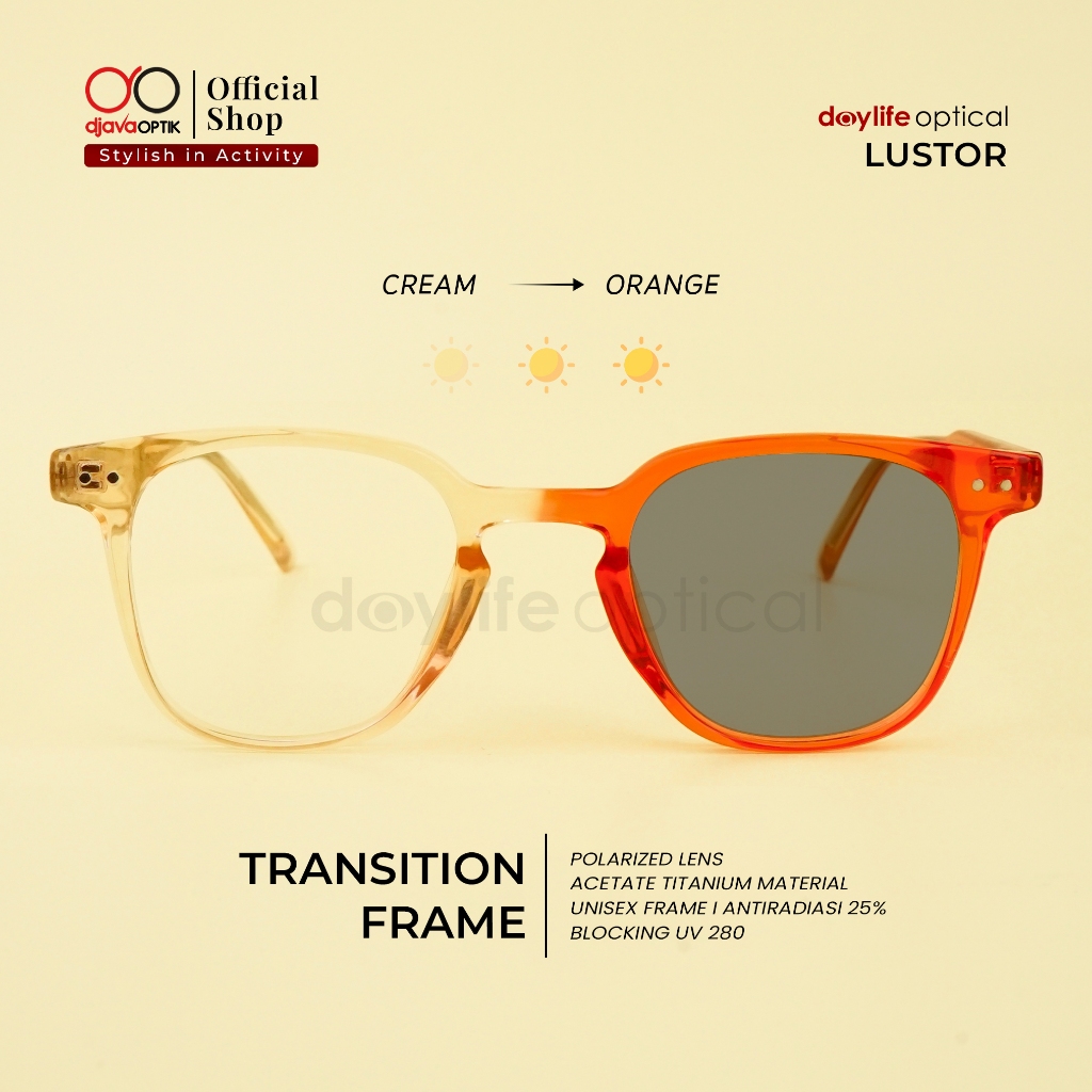 DJAVA OPTIK - Frame Lustor - Kacamata Normal Photocromic Pabrik Daylife