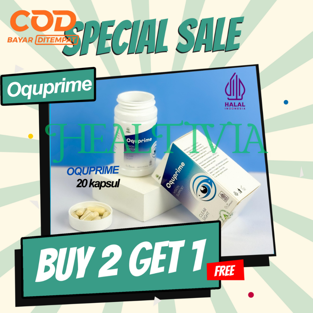 Oquprime Herbal Mata Original 20 Kapsul (3 botol)