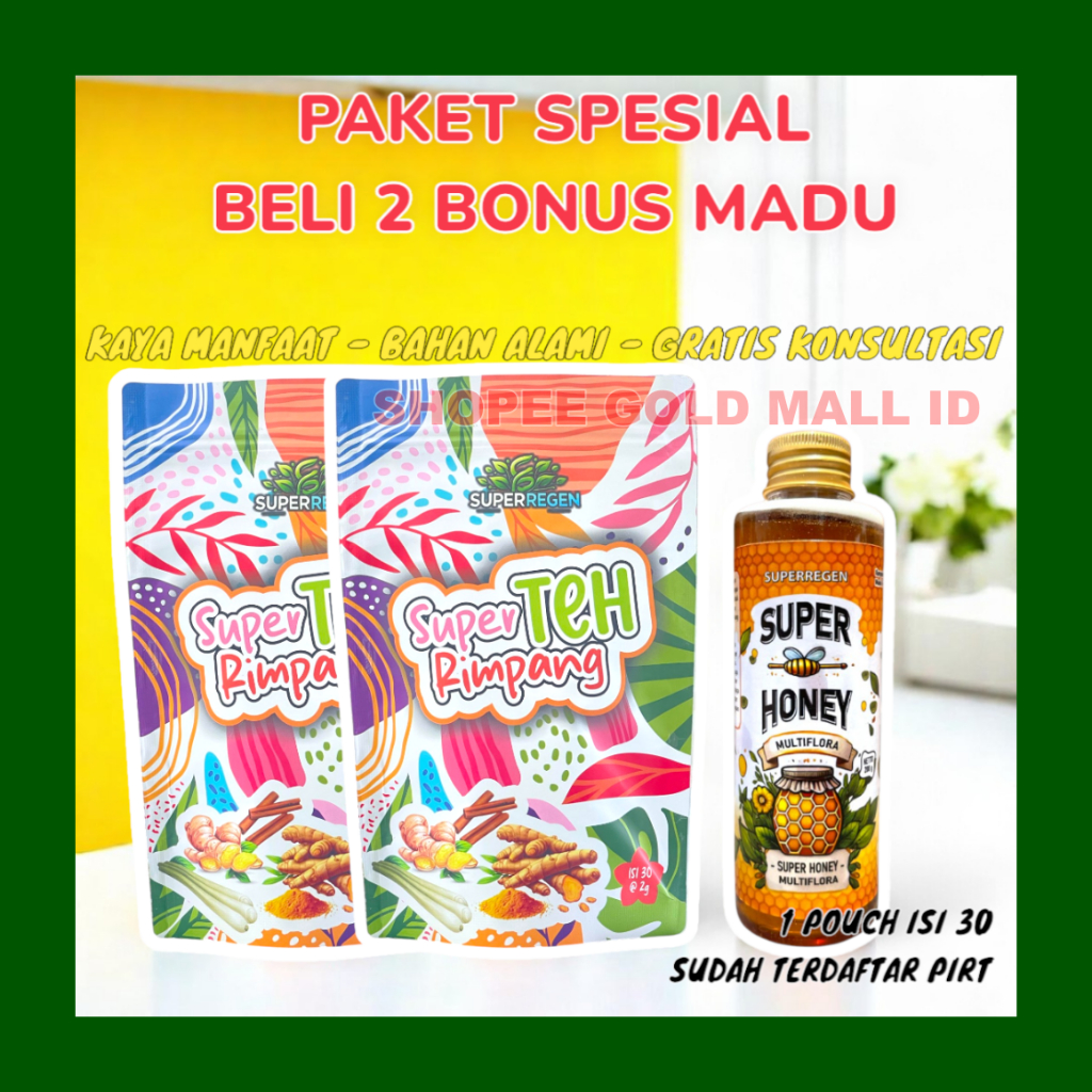 

Super teh rimpang Teh Celup Rimpang Bahan Bahan Alami 100% Tanpa Bahan Pengawet Resep Jsr | RAMUAN JSR BY Super teh rimpang 30 KANTONG | Super teh rimpang Teh Rimpang JSR 30 Bag Kunyit Jahe Serai Lengkuas | Teh Rimpang Super teh rimpang Teh Celup Herbal
