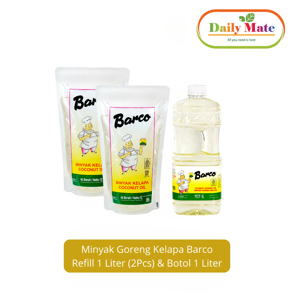

Paket Minyak Goreng Kelapa Barco Refill 1 Liter (2Pcs) & Botol 1 Liter
