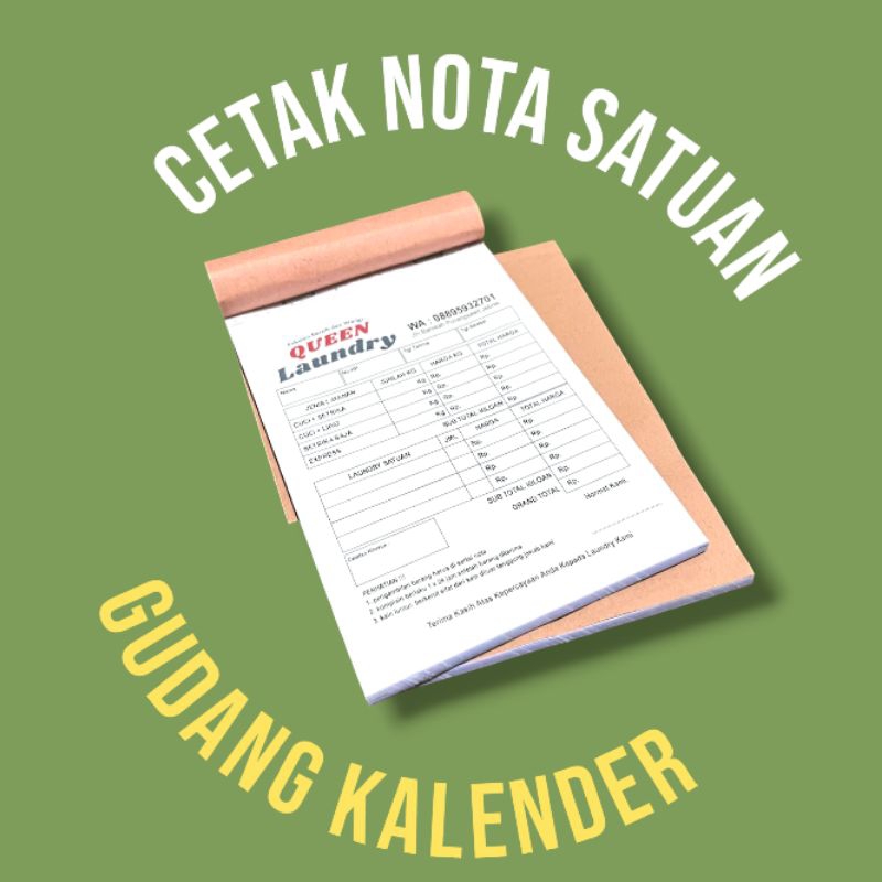 

Cetak Nota Satuan Ukuran A6