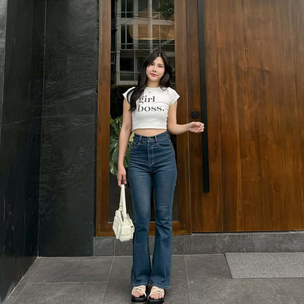 NIOJEANS - Celana Jeans wanita - Celana Jeans Wanita Highwaist Cutbray Jeans Cutbray Wanita-Celana  