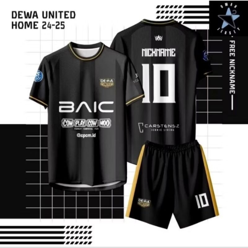 Jersey Dewa United FC Gratis Request Nick Name 5XL baju bola