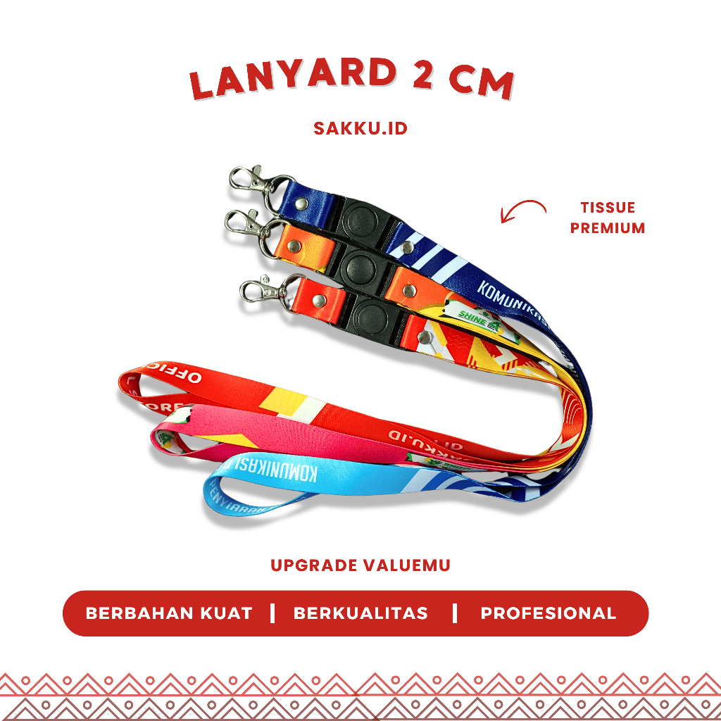 

BISA SATUAN Custom Lanyard ID Card Printing 2cm Cetak 2 Muka / Nametag