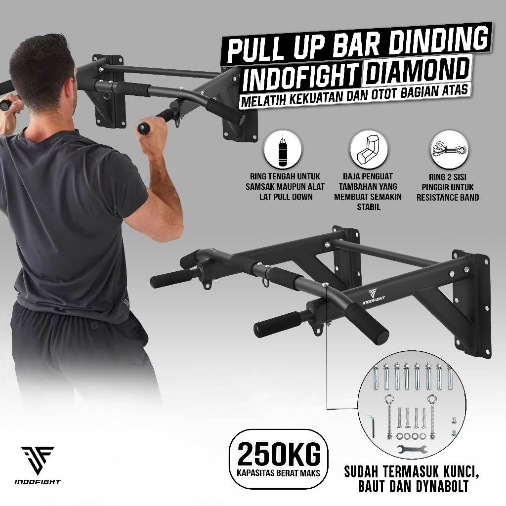 Pull Up Bar Dinding Indofight Chin Up Bar Tiang Gantungan Besi Alat Pull Up Di Rumah