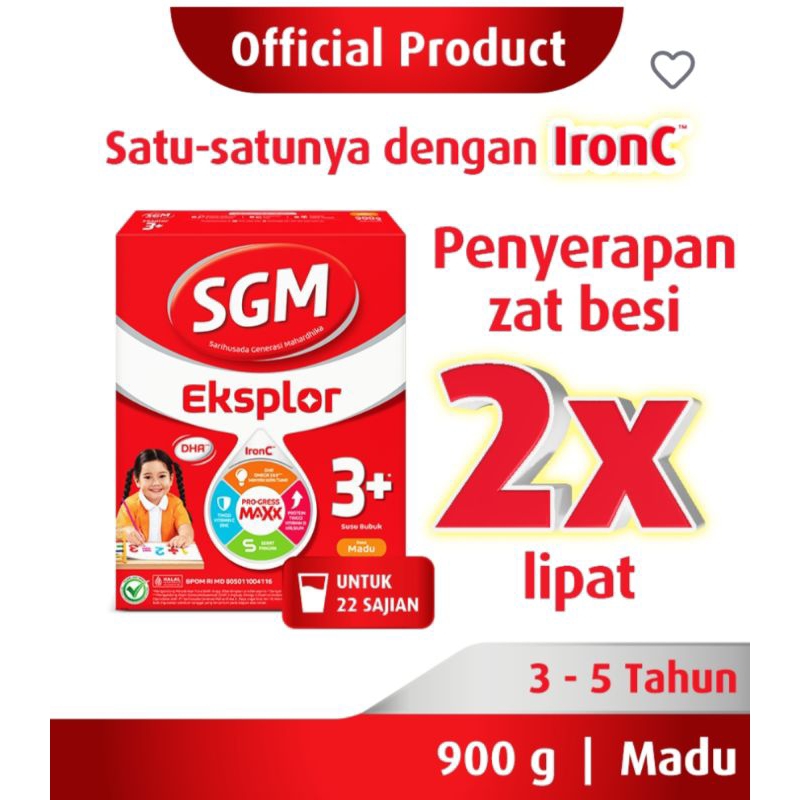 

2Box Sgm Eksplor 3+ Madu / Vanila Susu Pertumbuhan 900gr Usia 3-5 Tahun Exp.2027