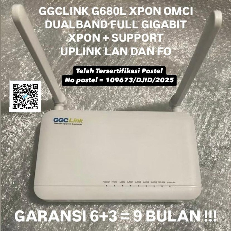 TERLARIS ONT XPON DUALBAND GGCLink G680L NEW , XPON GPON EPON ONU DUALBAND