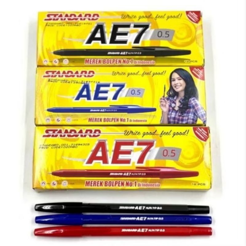 

Pulpen Standart AE7 1 Pack (12pcs) / Ball Pen/ Pena 0.5 mm Standart AE7
