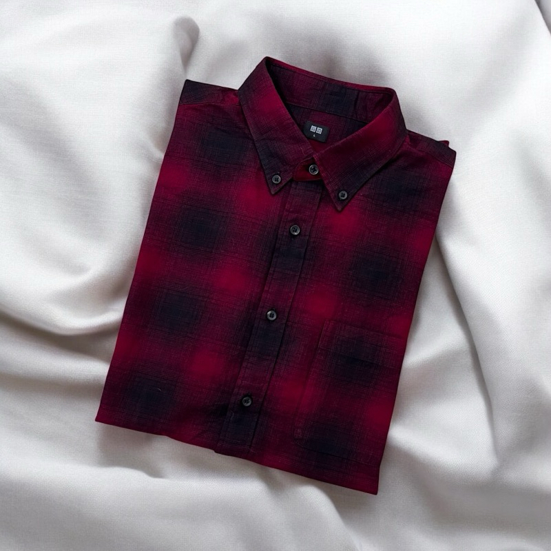 UNIQLO Flanel Veterano blk/red Single Pocket Preloved