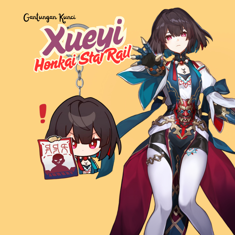 Ganci Xueyi HSR  | Gantungan Kunci Akrilik UV 2 Sisi Cutting Laser Premium Rappa Honkai Star Rail | 