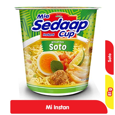 

Sedaap Cup Soto 81 Gr / Sedaap Mie Instan Soto