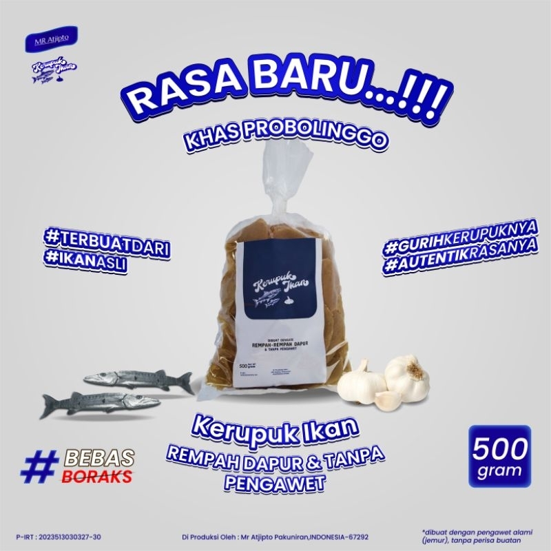 

Kerupuk Ikan mentah Khas Probolinggo MR Atjipto 500gr | Gurih dan Renyah