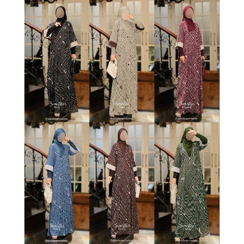 Sovilla Series (Dress Saja / Set Scarf Motif) by Azzahra Premium Syari