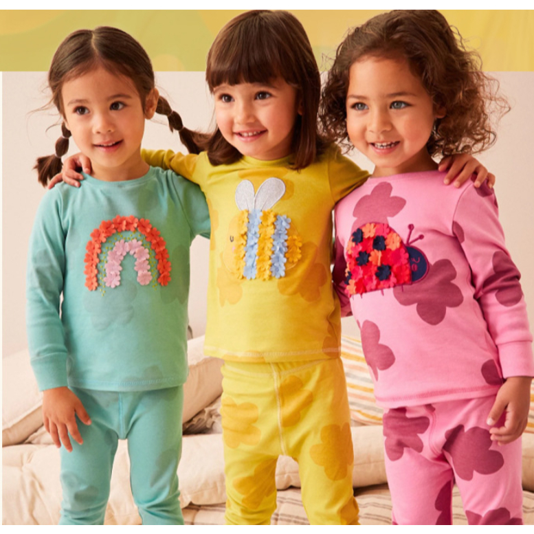 MALWEE Setelan Piyama Anak 1-6T Baju Anak Ladybug Baju Tidur Panjang Perempuan Cotton Premium