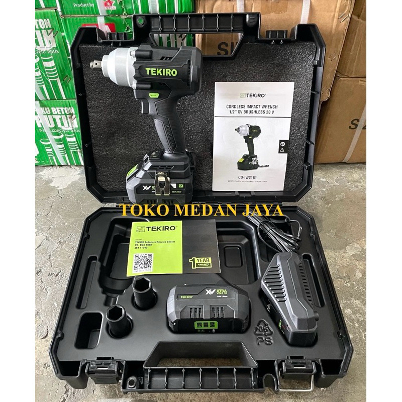 MESIN BOR CORDLESS TEKIRO IMPACT WRENCH 1/2” XV BRUSHLESS 20 VOLT