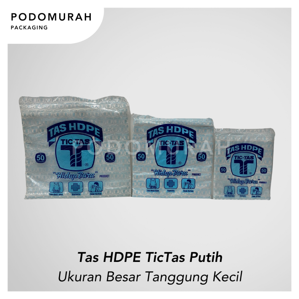 Tic Tas HDPE / Plastik Kresek TicTas Putih / Kantong Kresek Tic Tas Hitam Semua Ukuran 15/21/28