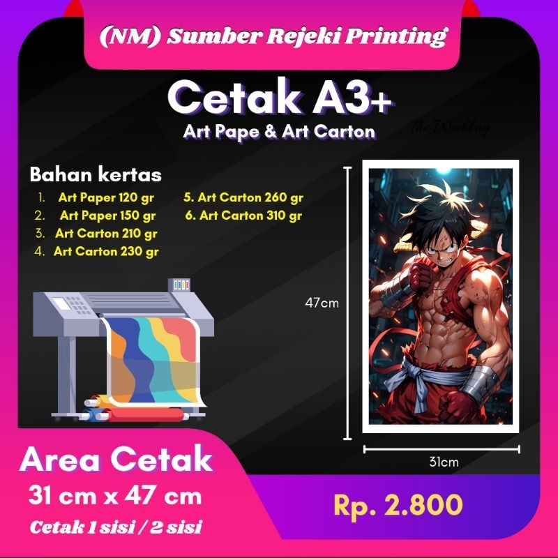 

CETAK A3+ MURAH MERIAH / PRINT A3+ SATU SISI DAN DUA SISI / KETAS ART PER DAN ART CARTON BERMACAM KETEBALAN