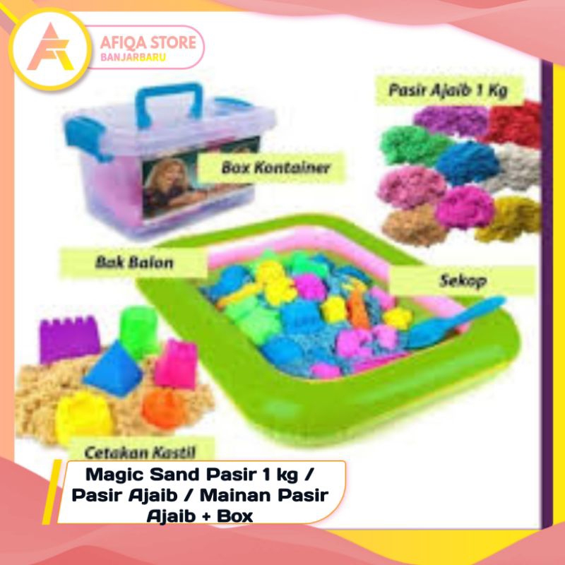 Magic Sand Pasir 1 kg / Pasir Ajaib / Mainan Pasir Ajaib + Box