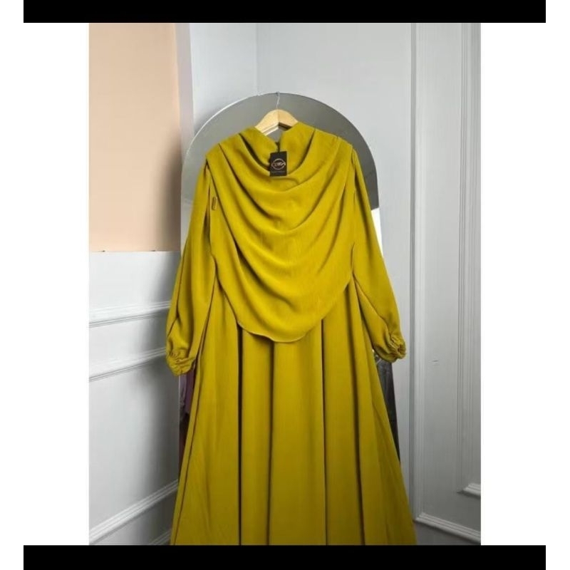 Gamis Luna Set Hijab Warna Lemon